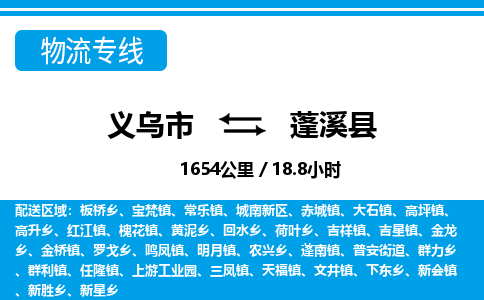 義烏市到蓬溪縣物流專(zhuān)線-義烏市至蓬溪縣貨運(yùn)公司