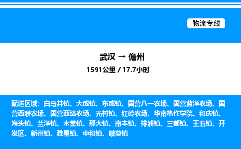 武漢到儋州物流專(zhuān)線-武漢至儋州貨運(yùn)公司